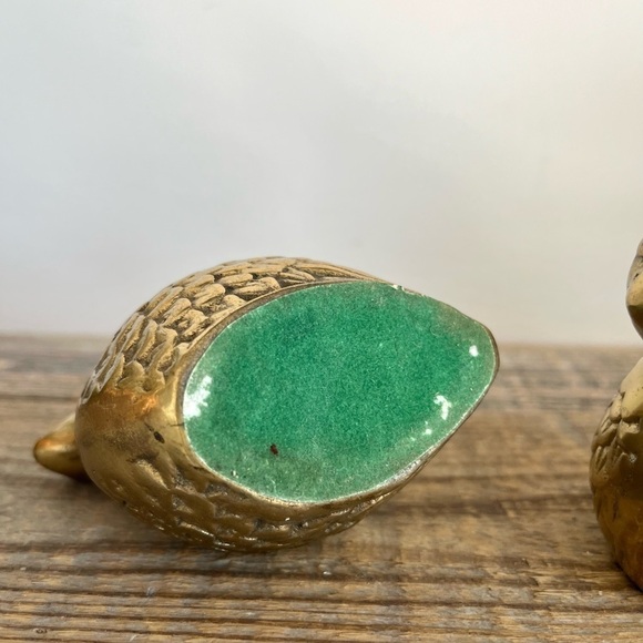 MCM brass quail set birds vintage - Picture 4 of 6